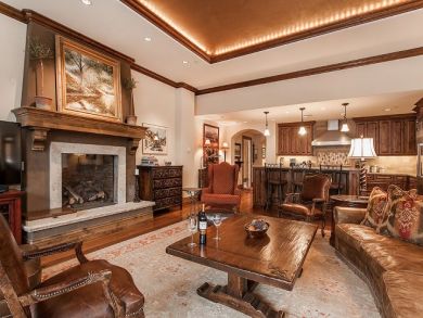 fireplace in luxury living room